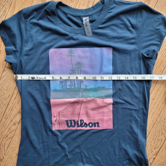 Wilson Scenic Tech Women's Tennis T-Shirt Majolica Blue S - Picture 8 of 9